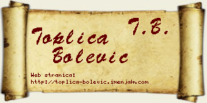 Toplica Bolević vizit kartica